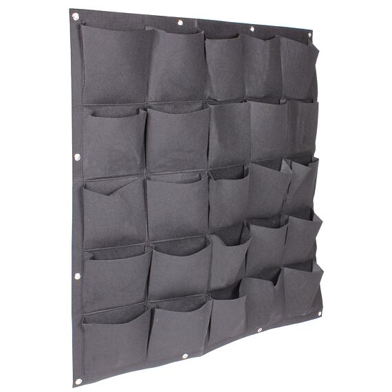 Wall Grow Bag 25 textilné kvetináče na stenu čierna